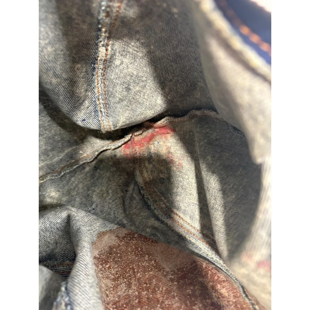 Vintage Y2K 90s Acid Wash Denim Hobo Bag Shane's Logo Retro‎ Slouchy Shoulder